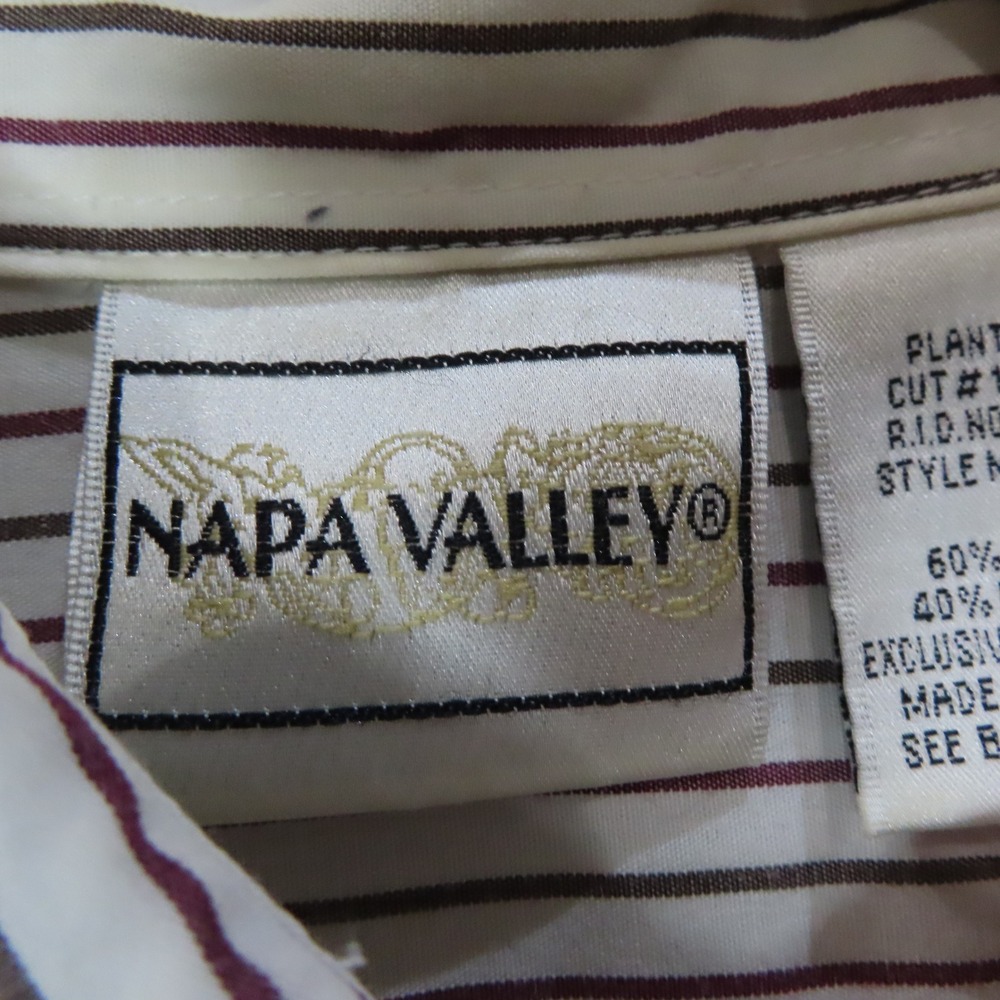 Napa Valley Vintage Striped Cottagecore Y2K Shirt Floral Embroidered Large - Picture 5 of 10